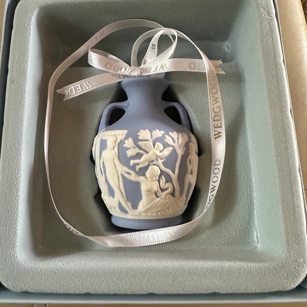 Wedgwood Blue and White Ornamental Vase